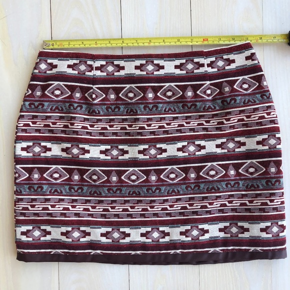 5/48 Print Skirt Faux Leather Trim 10 NWOT - Picture 6 of 7